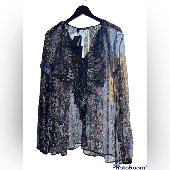Roberto Cavalli Woman Silk Woven Blouse. Size 48 - Picture 3 of 11